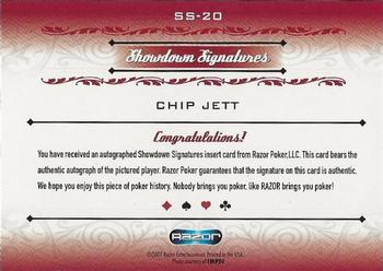 2007 Razor Poker Signature Series #SS-20 Chip Jett Back